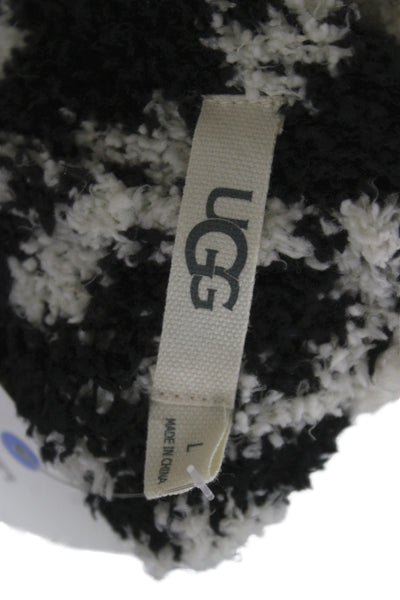 Ugg Unisex Cardigan Sweater Beige Animal Print Long Sleeve Size L