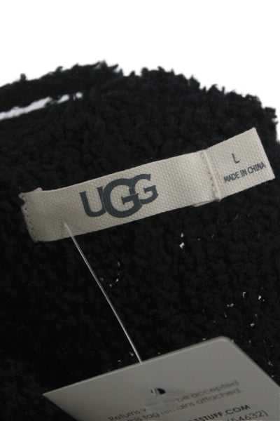 Ugg Unisex Mock Neck Cardigan Black Long Sleeve Size L
