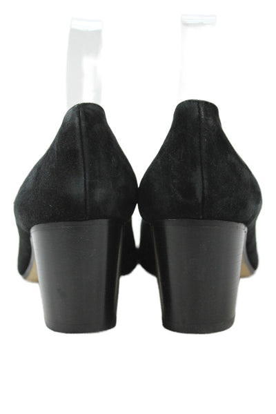 Ann Mashburn Women's Square Toe Suede Block Heel Work Pumps Black Size 41