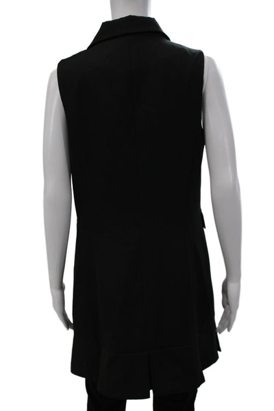 Mare Mare x Anthropologie Women Black Collared Button Vest Sleeveless Size M