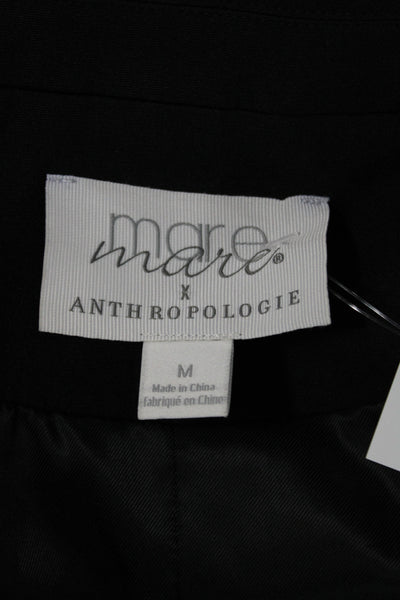 Mare Mare x Anthropologie Women Black Collared Button Vest Sleeveless Size M