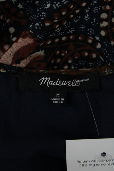 Madewell Women Shift Floral Sleeveless Black Dress Round Neck Size M