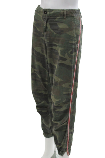 Sundry Unisex Green Camo Cotton Jogger Pants Button Closure Size 29