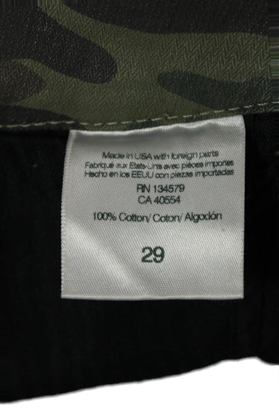 Sundry Unisex Green Camo Cotton Jogger Pants Button Closure Size 29