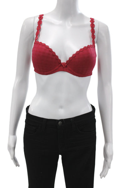 Marie Jo Womens Floral Detail Push Up Avero Bra Deep Red Size 34C