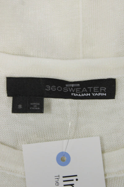 360 Sweater Women Basic Linen Sleeveless Tank Crew Neck White Size S