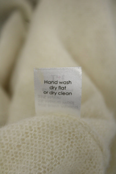 Label + Thread Unisex Cardigan White 100% Wool Long Sleeve Size S