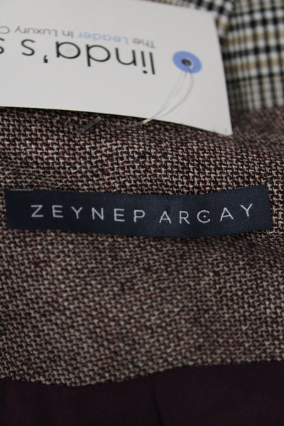 Zeynep Arcay Women's Wool Double  Breasted Blazer  Purple Size 2