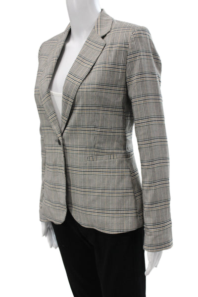 Zara Womens  Polyester Collard Single Button Striped Blazer Black Size 4