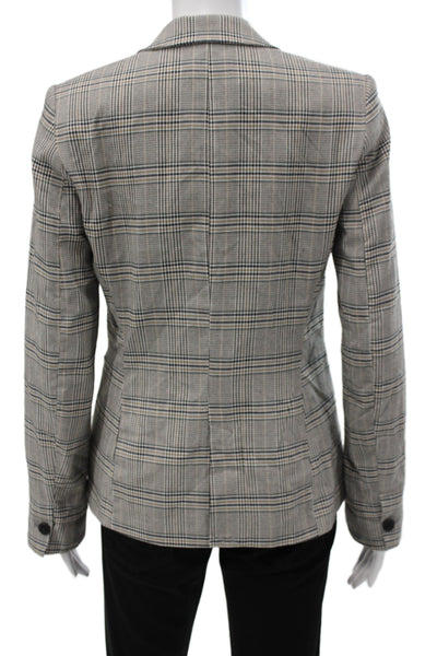 Zara Womens  Polyester Collard Single Button Striped Blazer Black Size 4