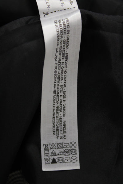 Zara Womens  Polyester Collard Single Button Striped Blazer Black Size 4