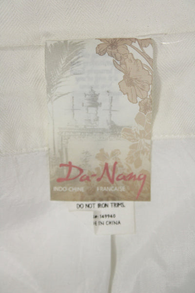DA Nang Women Lamb Leather Military Jacket White Button Collared Size XS