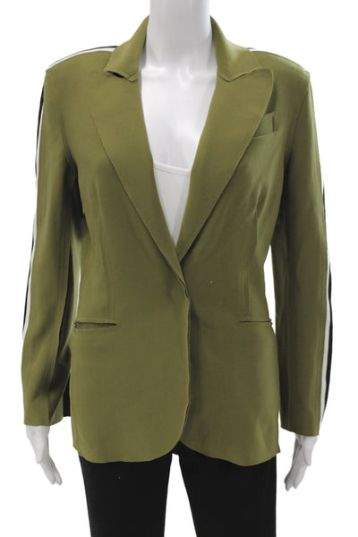 Norma Kamali Women's Polyester Collard Single Breast Blazer Green  Size S