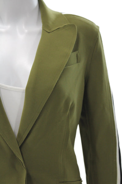 Norma Kamali Women's Polyester Collard Single Breast Blazer Green  Size S