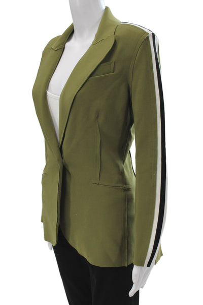Norma Kamali Women's Polyester Collard Single Breast Blazer Green  Size S