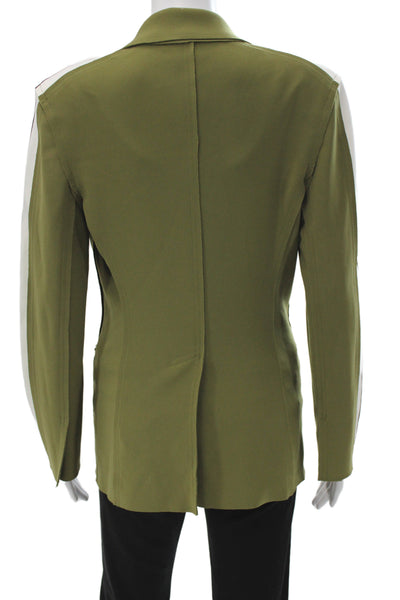 Norma Kamali Women's Polyester Collard Single Breast Blazer Green  Size S