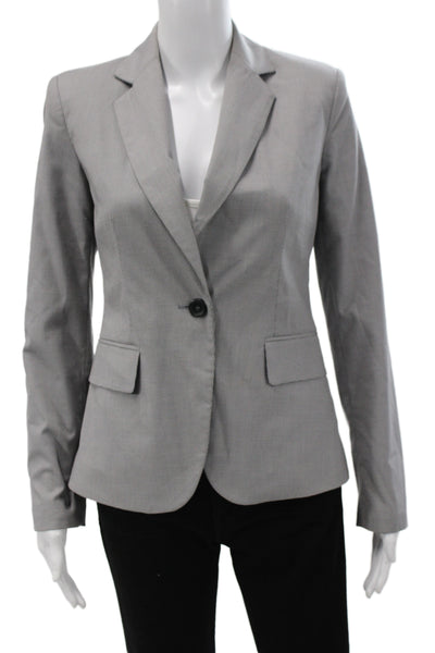Hip Chik Couture Cotton Collard Button Blazer Gray Size S
