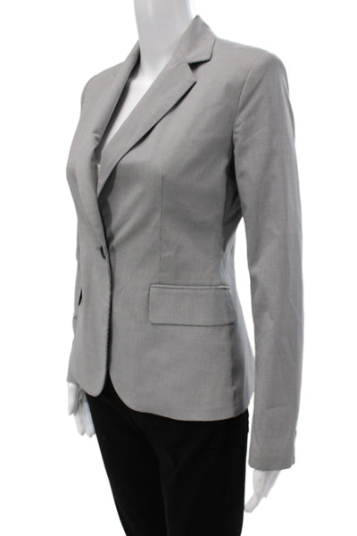 Hip Chik Couture Cotton Collard Button Blazer Gray Size S
