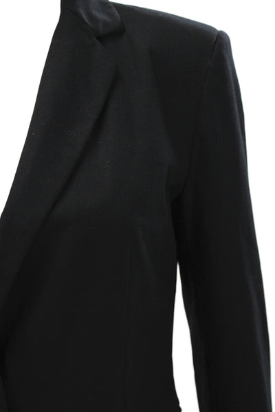 Hip Chik Couture Womens  Cotton Collard Button Blazer Black Size S