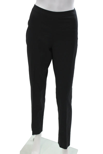 Lafayette 148 New York Women Dress Pants Black Virgin Wool Button Size 2