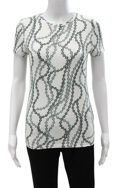L'Agence Womens White Jersey T-Shirt Crew Neck Short Sleeve Size S