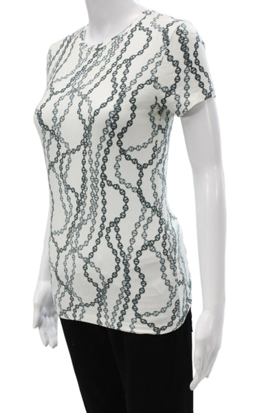 L'Agence Womens White Jersey T-Shirt Crew Neck Short Sleeve Size S
