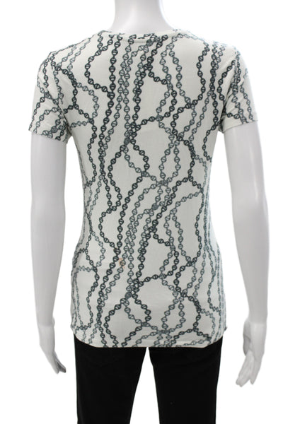 L'Agence Womens White Jersey T-Shirt Crew Neck Short Sleeve Size S