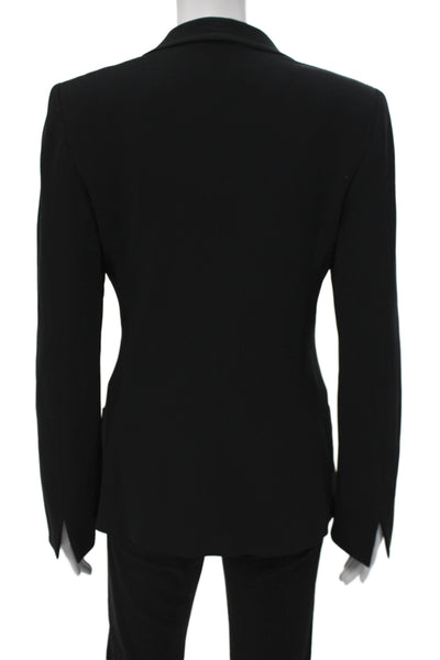 Max Mara Womens Black Collared Button Blazer Long Sleeve Size 8