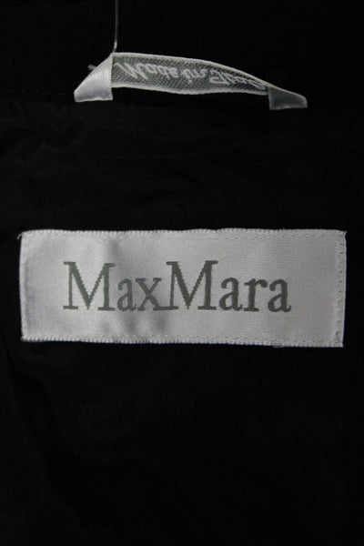Max Mara Womens Black Collared Button Blazer Long Sleeve Size 8