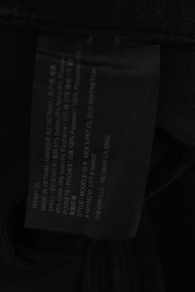 Theory Women Black High Rise Pants 26 Inseam Size 2
