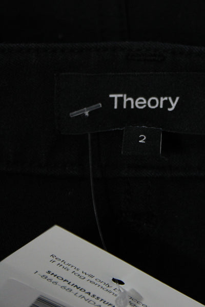 Theory Women Black High Rise Pants 26 Inseam Size 2