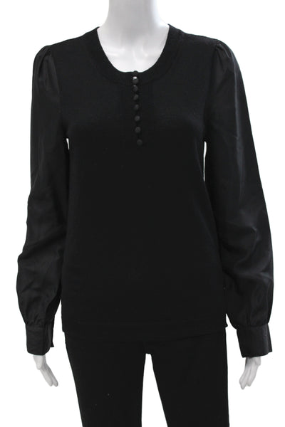 Marc Jacobs Women Pullover Sweater Black Cotton Polyester Crew Neck Size M