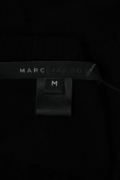 Marc Jacobs Women Pullover Sweater Black Cotton Polyester Crew Neck Size M