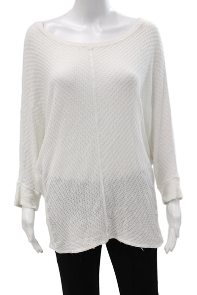 Velvet by Graham & Spencer Unisex White Pullover 3/4 Sleeve Size L