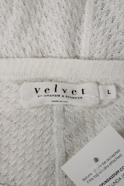 Velvet by Graham & Spencer Unisex White Pullover 3/4 Sleeve Size L