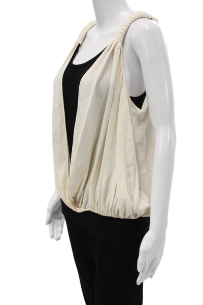 Robert Rodriguez Womens Beige Silk Spandex Sleeveless Tank Size M