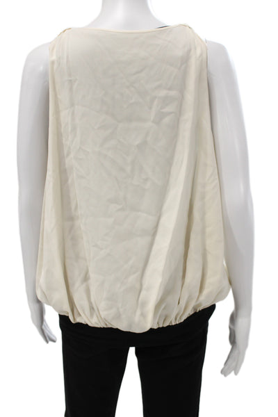 Robert Rodriguez Womens Beige Silk Spandex Sleeveless Tank Size M