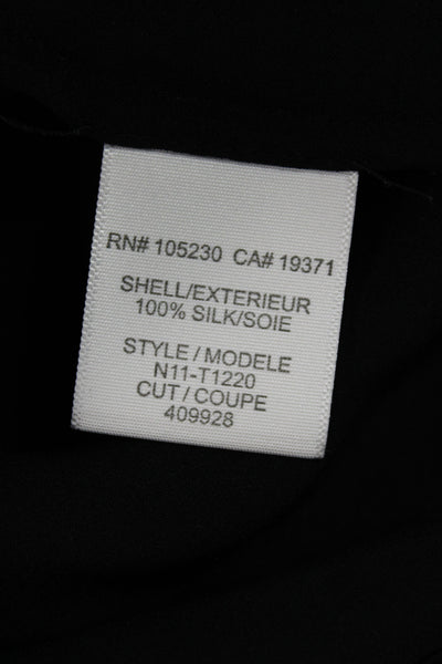 Vince Womens Silk Mock Neck Sleeveless Blouse Black Size S