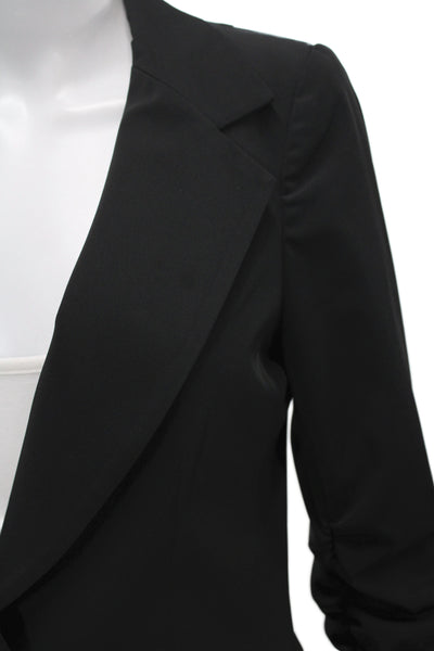 Elizabeth & James Unisex Black V-Neck Blazer Button Long Sleeve Classic Size 6