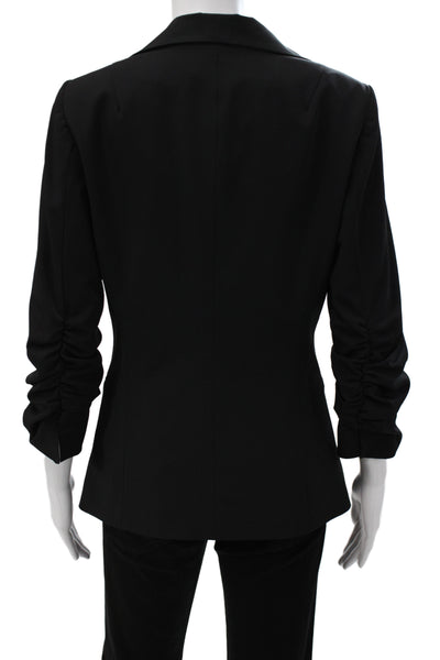 Elizabeth & James Unisex Black V-Neck Blazer Button Long Sleeve Classic Size 6
