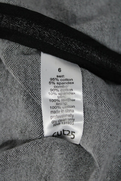 Cut 25 Women Biker Jacket Dark Gray Zip Long Sleeve Size 6