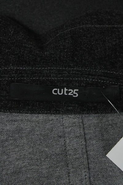 Cut 25 Women Biker Jacket Dark Gray Zip Long Sleeve Size 6