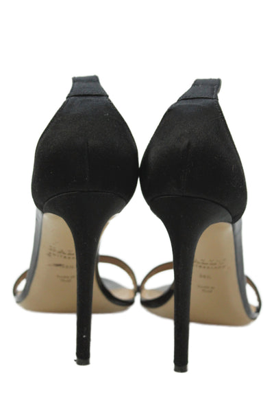 Bally Womens Ankle Strap Sandals Heels Black Size 38.5 8.5