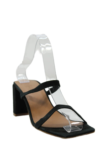 Maryam Nassir Zadeh Womens Patent Leather Strappy Sandals Black Size 38.5 8.5