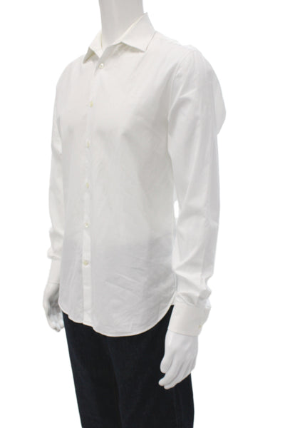 John Varvatos Mens Cotton Long Sleeve Button Up Shirt White Size 15/34/35
