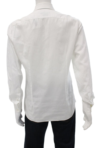 John Varvatos Mens Cotton Long Sleeve Button Up Shirt White Size 15/34/35