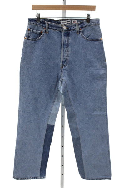 Re/Done Unisex Straight Jeans Blue High Rise 29in 100% Cotton Size 28