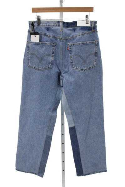 Re/Done Unisex Straight Jeans Blue High Rise 29in 100% Cotton Size 28
