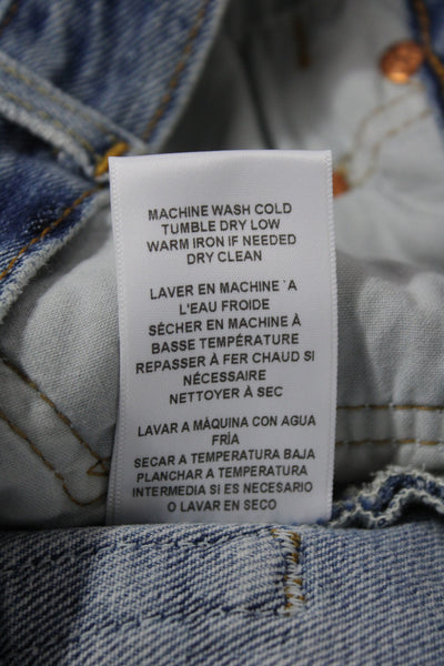 Re/Done Unisex Straight Jeans Blue High Rise 29in 100% Cotton Size 28