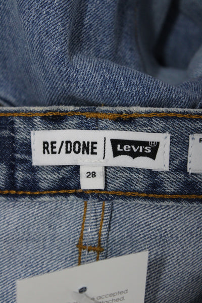 Re/Done Unisex Straight Jeans Blue High Rise 29in 100% Cotton Size 28